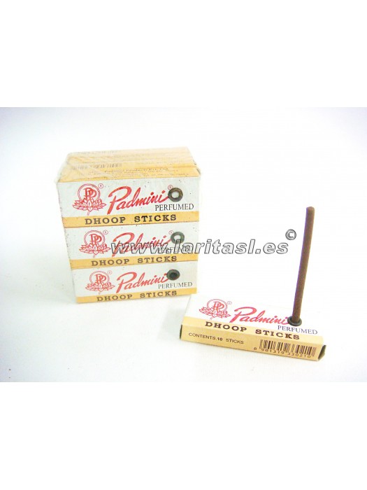 Incienso Padmini Dhoop Sticks Corto (Pack 12 cajetillas x 10 sticks)